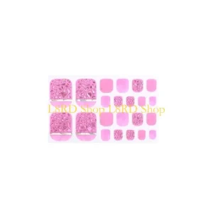 L8RD 22tips/sheet Toe Stickers Waterproof Fashion Toe Wraps Full Cover Adhesive Foil Stickers Manicure Decals